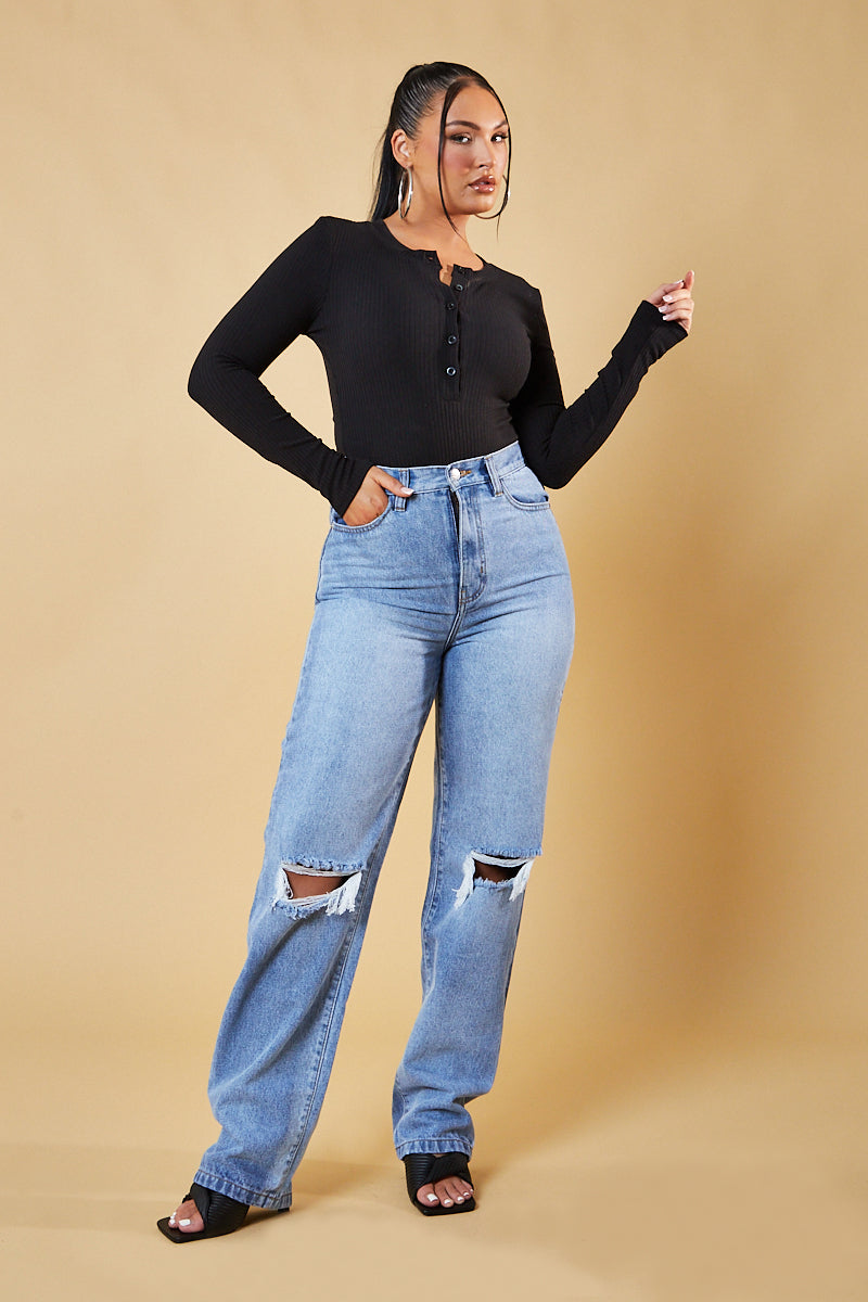 Phelis-Mid Extra Long Jeans