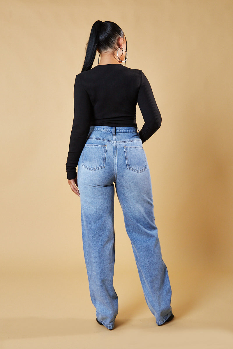 Phelis-Mid Extra Long Jeans