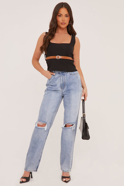 Phelis-Mid Extra Long Jeans